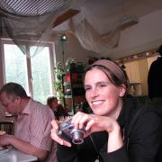 Sarah in the cafe