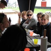 Tech crew at dinner