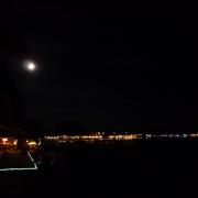 Sihanoukville at night from a bar on the point