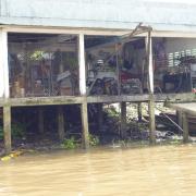 One of the riverside buildings in the Mekong delta