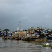 Floating village in the Mekong delta