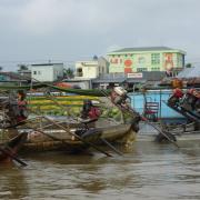 Floating village in the Mekong delta