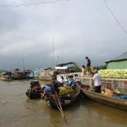 Floating village in the Mekong delta