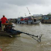 Floating village in the Mekong delta