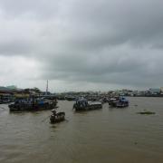 Floating village in the Mekong delta