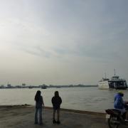 The ferries crossing part of the Mekong delta