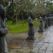 Statues in a tomb near Hue