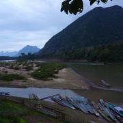Village boats on the riverside