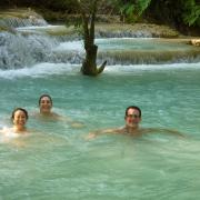 Swimming in Kouang Si waterfall