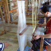 Weaving at the silk farm
