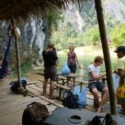 Lunch during rock climbing