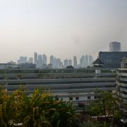 Hostel rooftop patio