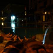 Late night at the hotel pool